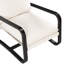 Fauteuil demi-tonneau confortable et élégant avec base en bois et similicuir