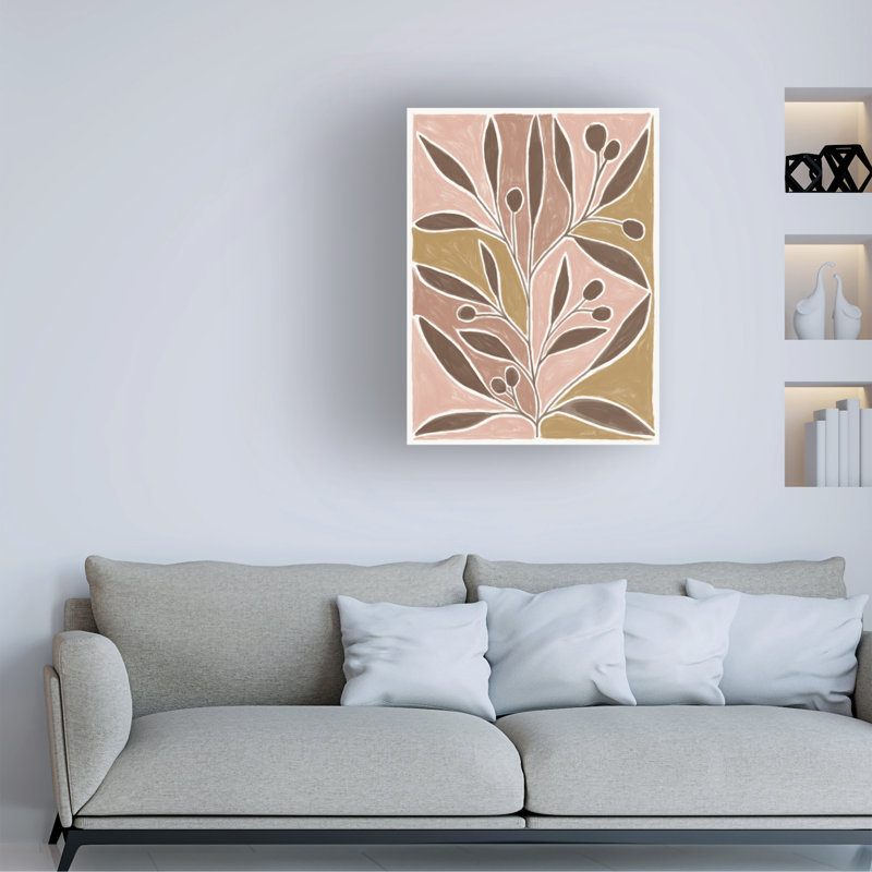 Art mural sur toile tendue - "Modern Leaf" Anne Tavoletti pour décoration de salon, de chambre à coucher ou de bureau - 24 x 32
