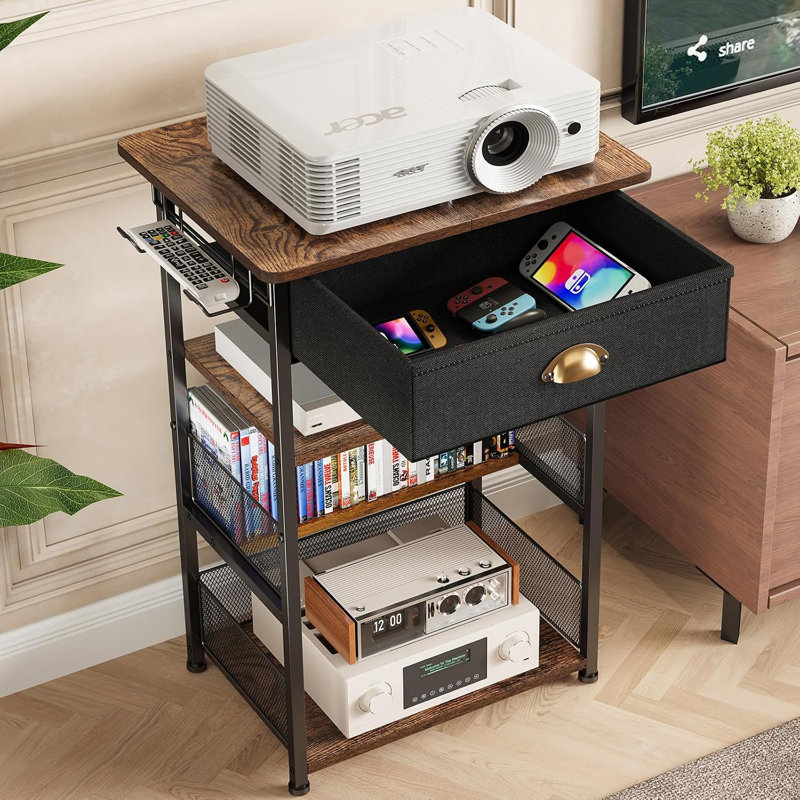 4-Tier AV Media Stand with Drawer