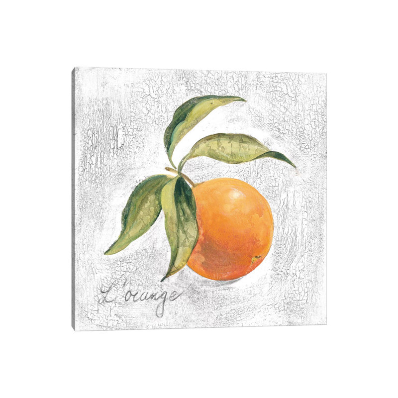 L Orange On White by Silvia Vassileva - Wrapped Canvas Painting, 30.48cm H x 30.48cm W x 1.91cm D