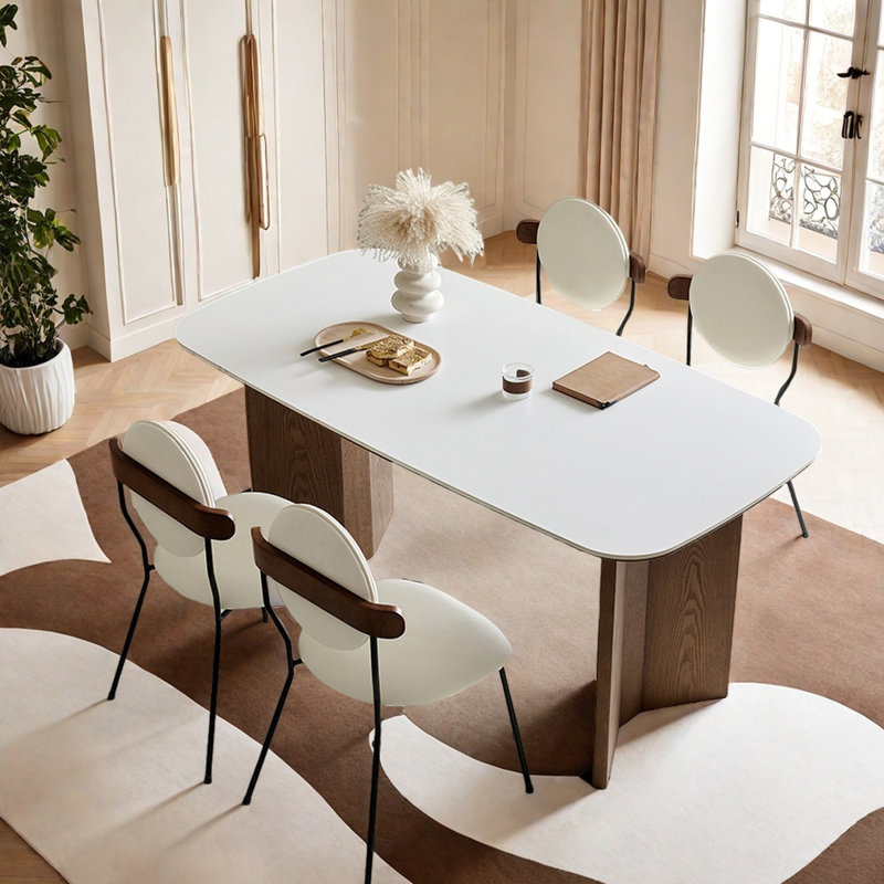 Table rock française rétro, simplicité moderne, H 29,5 po x L 70,9 po x l 31,5 po