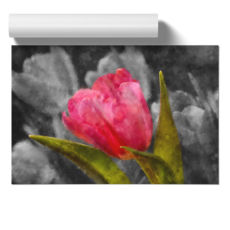 Pink Tulip Flower - No Frame Print, 21cm H x 30cm W x 0.1cm D