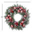 24 Inch Frosted Ithica Pine Wreath with Soft White LED Lights and Auto Timer