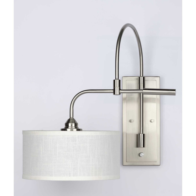 Shellson Armed Sconce, Brushed Nickel, Summer Linen