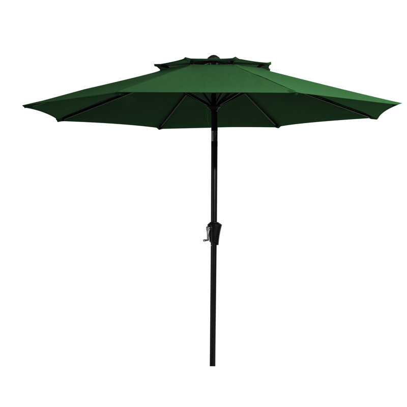 Parasol de marché à 2 niveaux 132 po Beka, L 108 po x P 108 po, Vert foncé