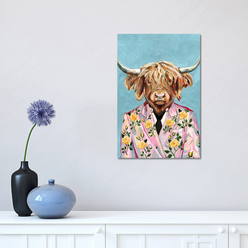 « Vache » par Heather Perry-impression, Pas de tapis, Toile tendue, H 18 po x l 12 po x 1,5 po