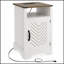 Table d'appoint de table de chevet Farmhouse, table de bout rustique en bois avec prises électriques et station de charge, rangement de chevet haut