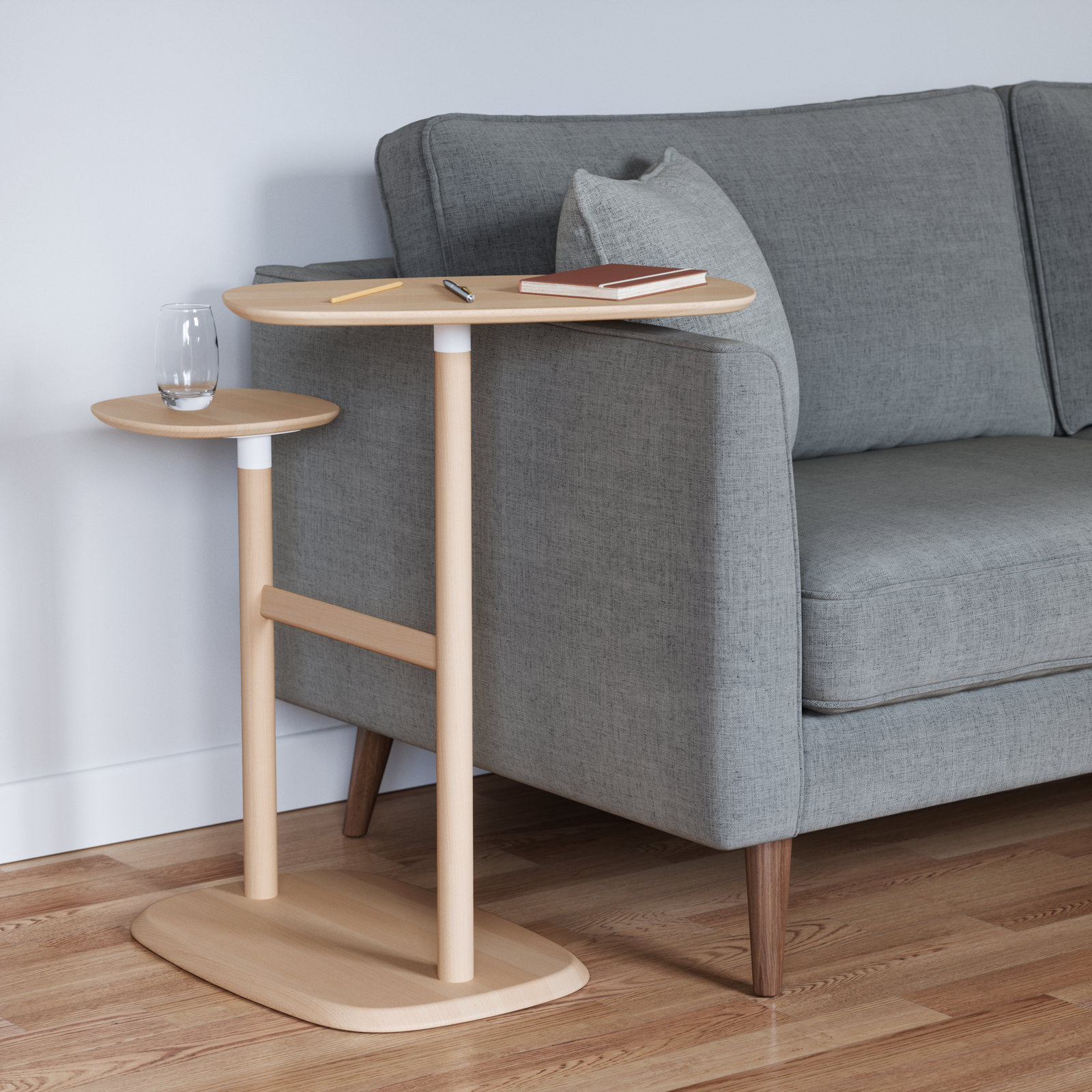 Swivo Solid Wood End Table, Natural
