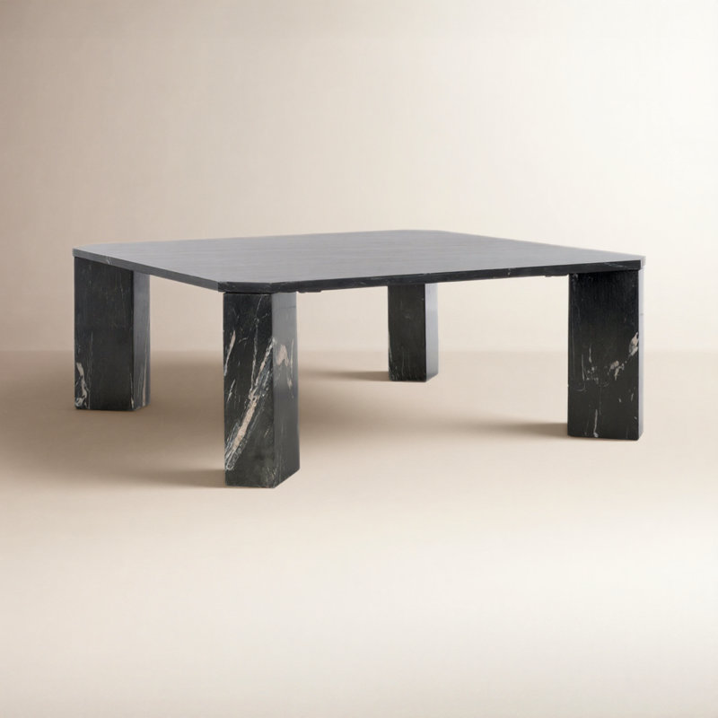 Ghislaine Marble Top Single Coffee Table, Black