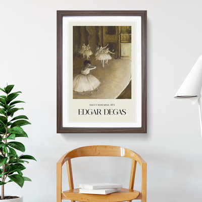 Ballet Rehersal on Stage by Edgar Degas - Picture Frame Graphic Art