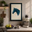 Teal Horse Profile Japandi - Wrapped Canvas-155288710-155288762