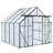 8x8 FT Double Door Polycarbonate Greenhouse Raised Base and Anchor Aluminum Heavy Duty Walk-in Greenhouses for Outdoor Backyard in All Season,Black-118166504-118166505