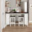 Traneshia 3 Piece Counter Height Drop-Leaf Dining Table and Chairs Set, Walnut/White
