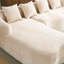 Canapé modulaire en L beige à compression complète - méridienne incurvée, tissu chenille, haute densité-2016517810