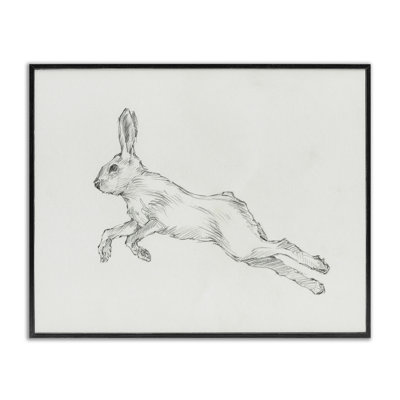 Croquis de lapin sauté, estampe numérique par Ethan Harper