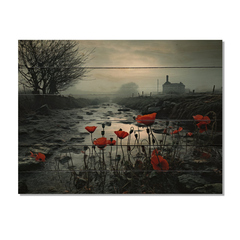 Irlande, brume irlandaise sur bois, H 24 po x l 32 po x P 0,78 po