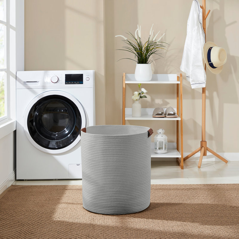 Fabric Laundry Hamper with Handles, Grey
