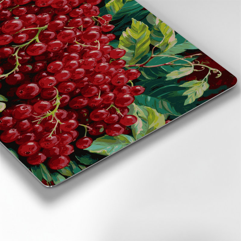 Art mural en métal rouge fruit groseille, H 12 po x l 18 po