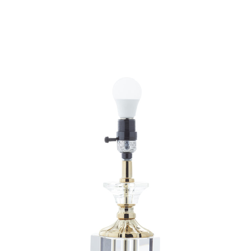 Lampe de table en cristal avec abat-jour tambour Apeton 14 po x 14 po x 24 po
