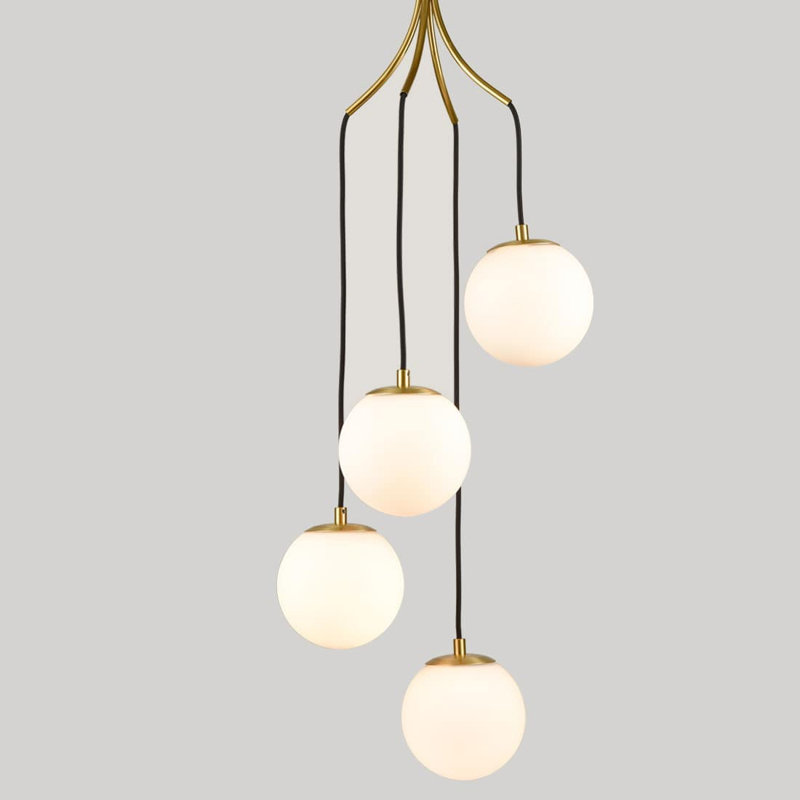 Luminaire suspendu sphère 4 lumières Lazhane
