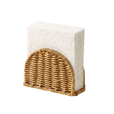 Porte-serviettes en osier, support de serviettes en demi-lune tissé pour table de salle à manger, comptoir de cuisine, organisateur de serviettes de table de pique-nique
