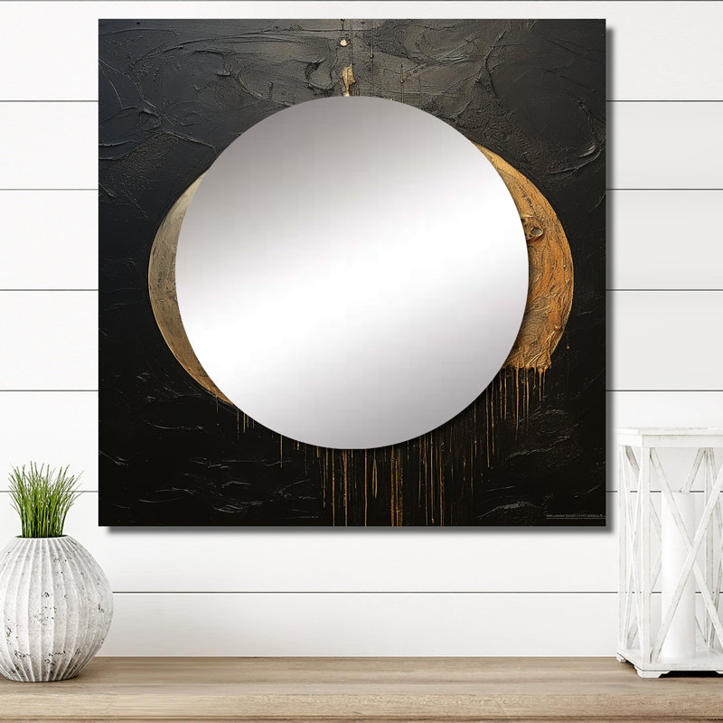 Hokuto - Miroir carré lune pour décoration murale, 36 po x 36 po