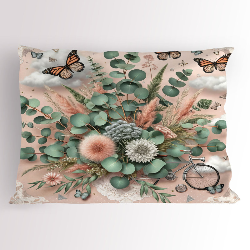 Taie décorative florale en microfibre, Très grand