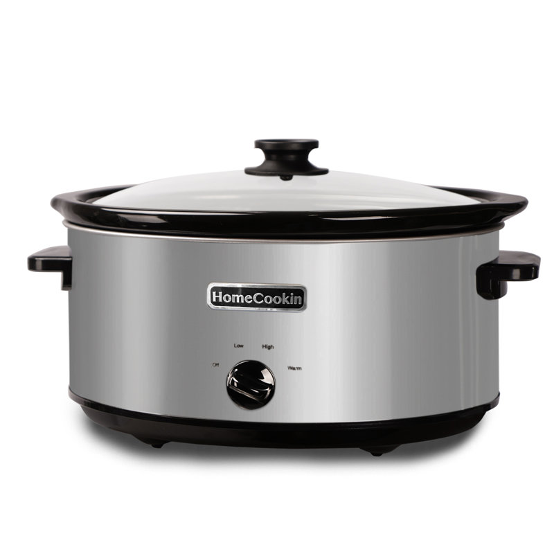 Mijoteuse ovale manuelle 7 pintes HomeCookin, Argent inoxydable, 7 pte