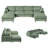 Modern Corduroy Modular Section Sofa, U-Shaped Convertible L-Shaped Sofa Set With Pillow, Oversized Sectional Sofa With Footstool-1852844505