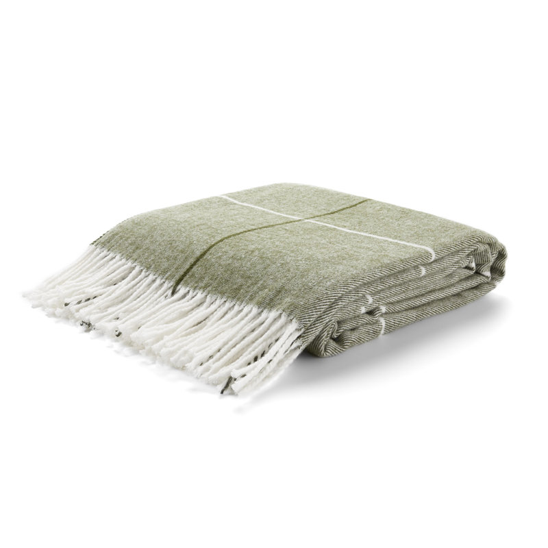 Highlands Hand Woven Throw Blanket, Green
