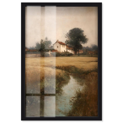 Décoration murale campagnard Verdant Whisper Estate II par Art Remedy, cadre noir, 21 x 31