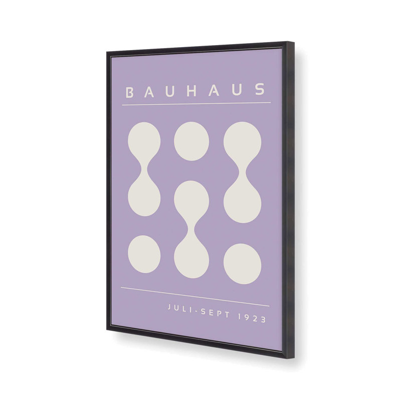 Mauve Bauhaus Flow II, H 25,25 po x l 19,25 po x P 1,25 po, Reproduction encadrée sans passe-partout, Zinc patiné