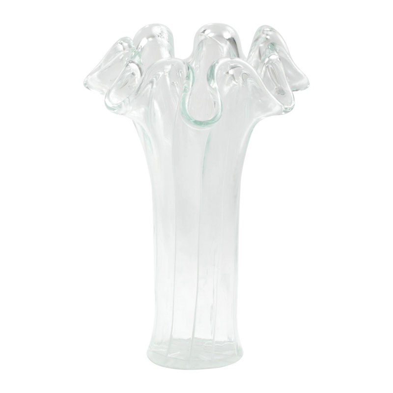 Onda Handmade Glass Table Vase, 16.5" H x 10.5" W x 10.5" D
