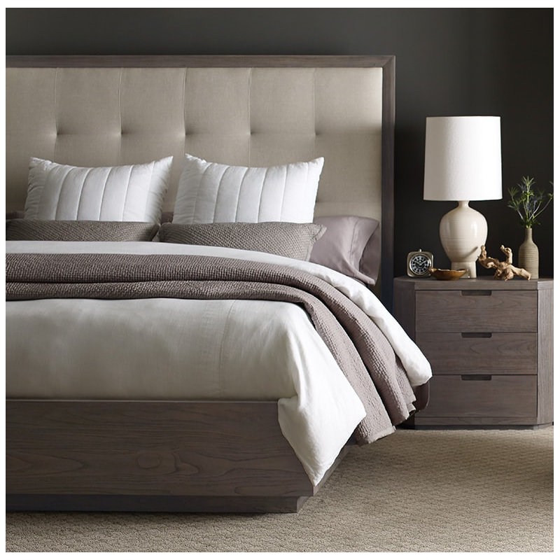 Palmer Upholstered Standard 2 Piece Bedroom Set, Queen, Mink