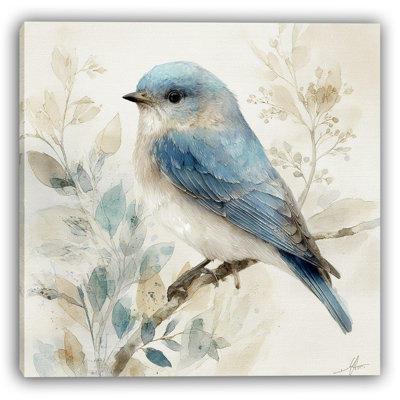 Bluebird Reflections - Contemplative Bird Art