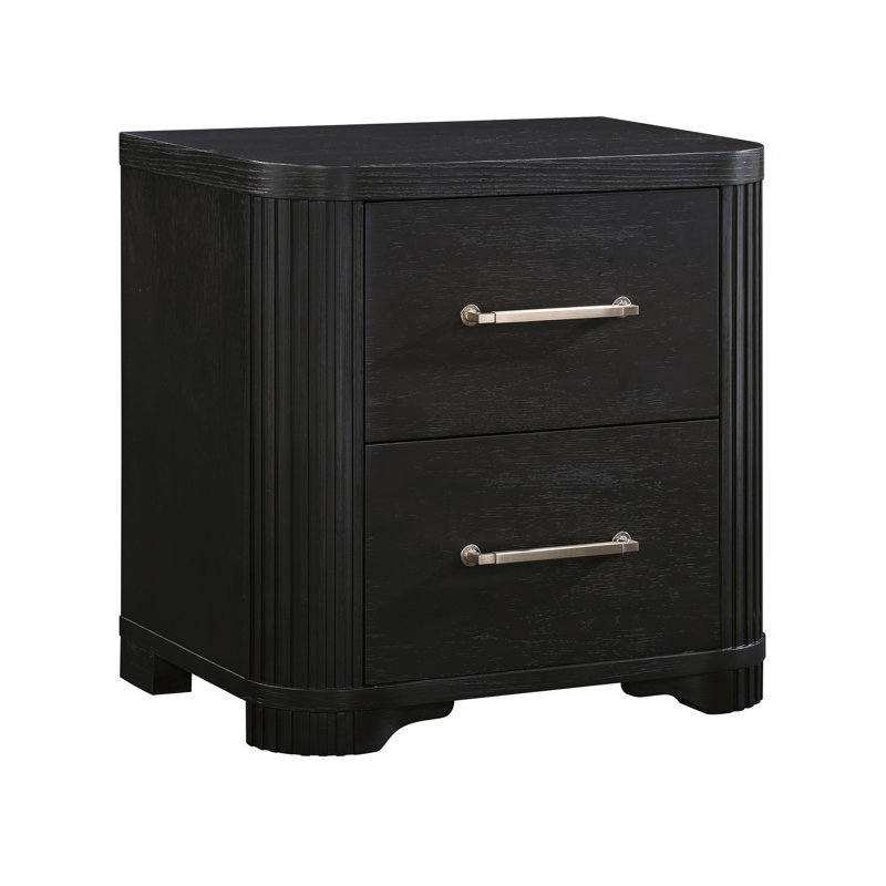 Table de chevet de conception moderne 1pc avec table de chevet 2 tiroirs