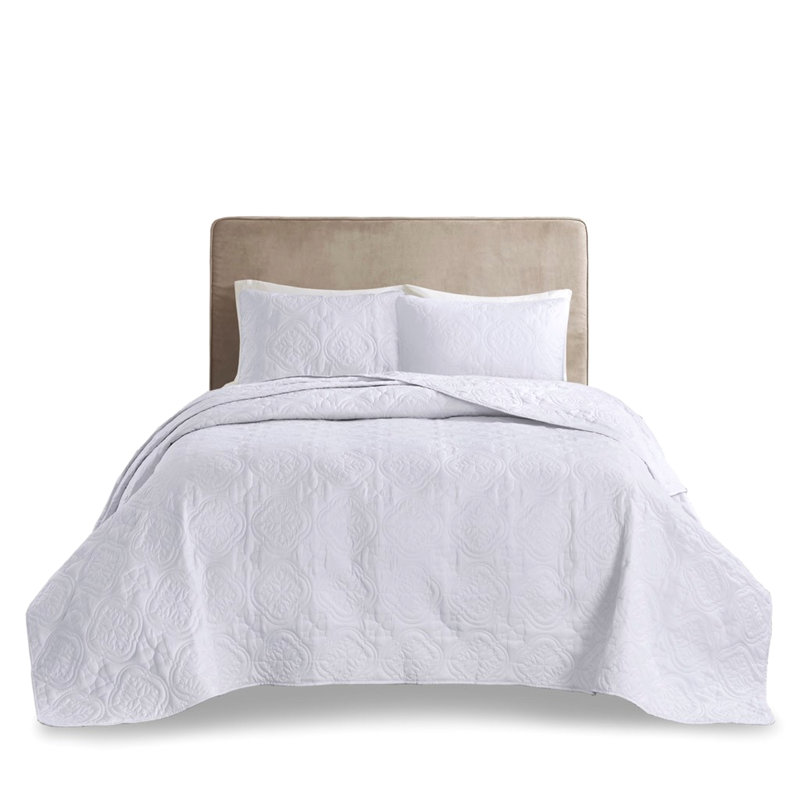 Très grand / très grand couvre-lit - blanc, microfibre réversible, rembourré, agréable, blanc lavable à la machine pour 3 pièces, microfibre et magnifique