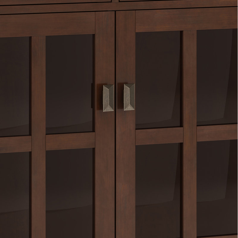 Russet Brown Solid Wood Entryway Storage Cabinet with Adjustable Shelves