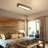 21.3" Rectangular Modern Farmhouse Wood LED Panel Flush Mount Low Profile Ceiling Light