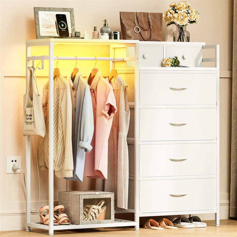 110cm W 6 - Drawer Chest of Drawers, White