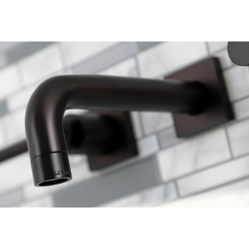 Kingston Brass Concord Two-Handle 3-Hole Wall Mount Bathroom Faucet, Oil Rubbed Bronze, Lever