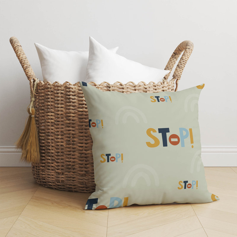 Coussin Stop, Vert pâle / vert, H 20 po x l 20 po