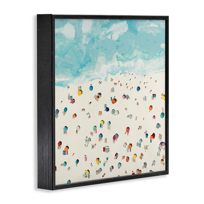 «Abstract People On Beach» par Randy Hibberd, Giclée encadrée noir minuit, H 17 po x l 17 po x P 1,5 po