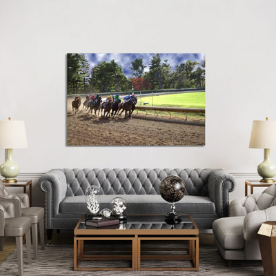 At The Race Track - Wrapped Canvas Print
