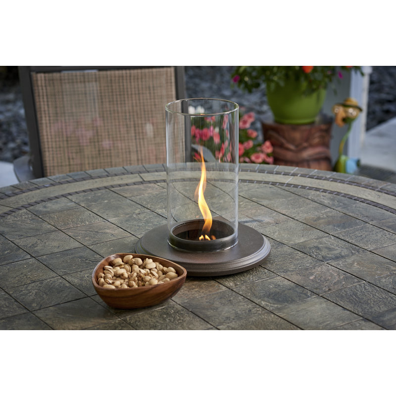 Intrigue Glass Propane Outdoor Tabletop Fireplace with Flame Guard