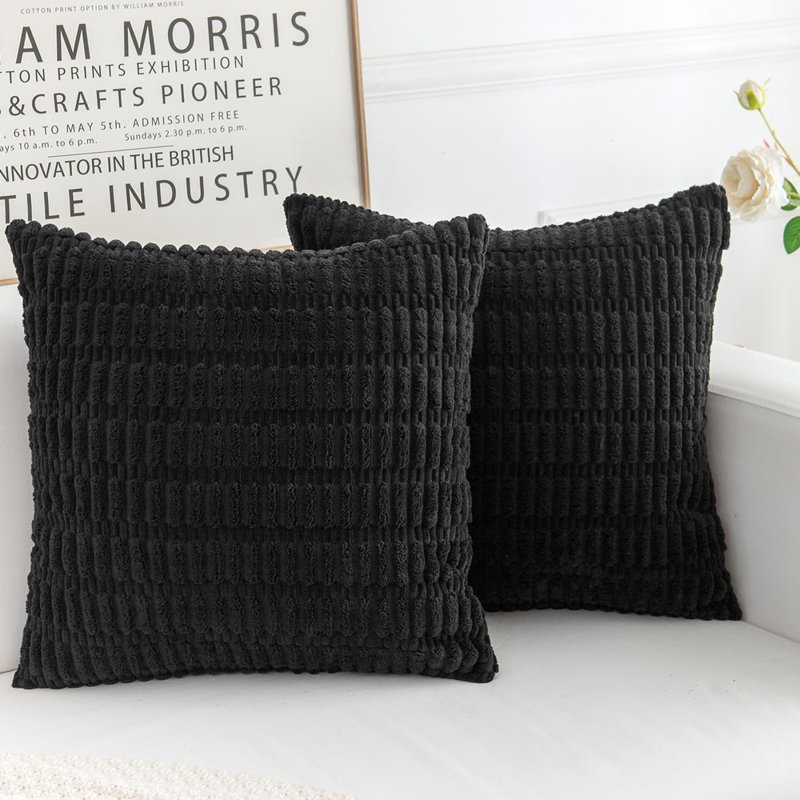 Housse de coussin Boho, Noir