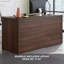 Bureau 60 po x 24 po avec rehausse, finition brune
