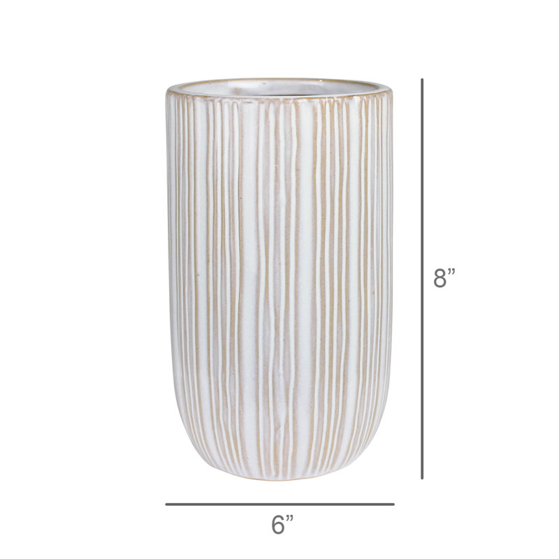 Vase May avec rayures, céramique