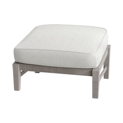 Croquet Outdoor Teak Ottoman with Cushion