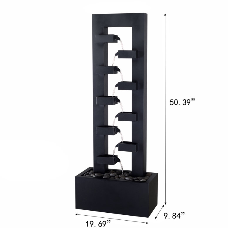 Metal Weather Resistant Fountain, Black